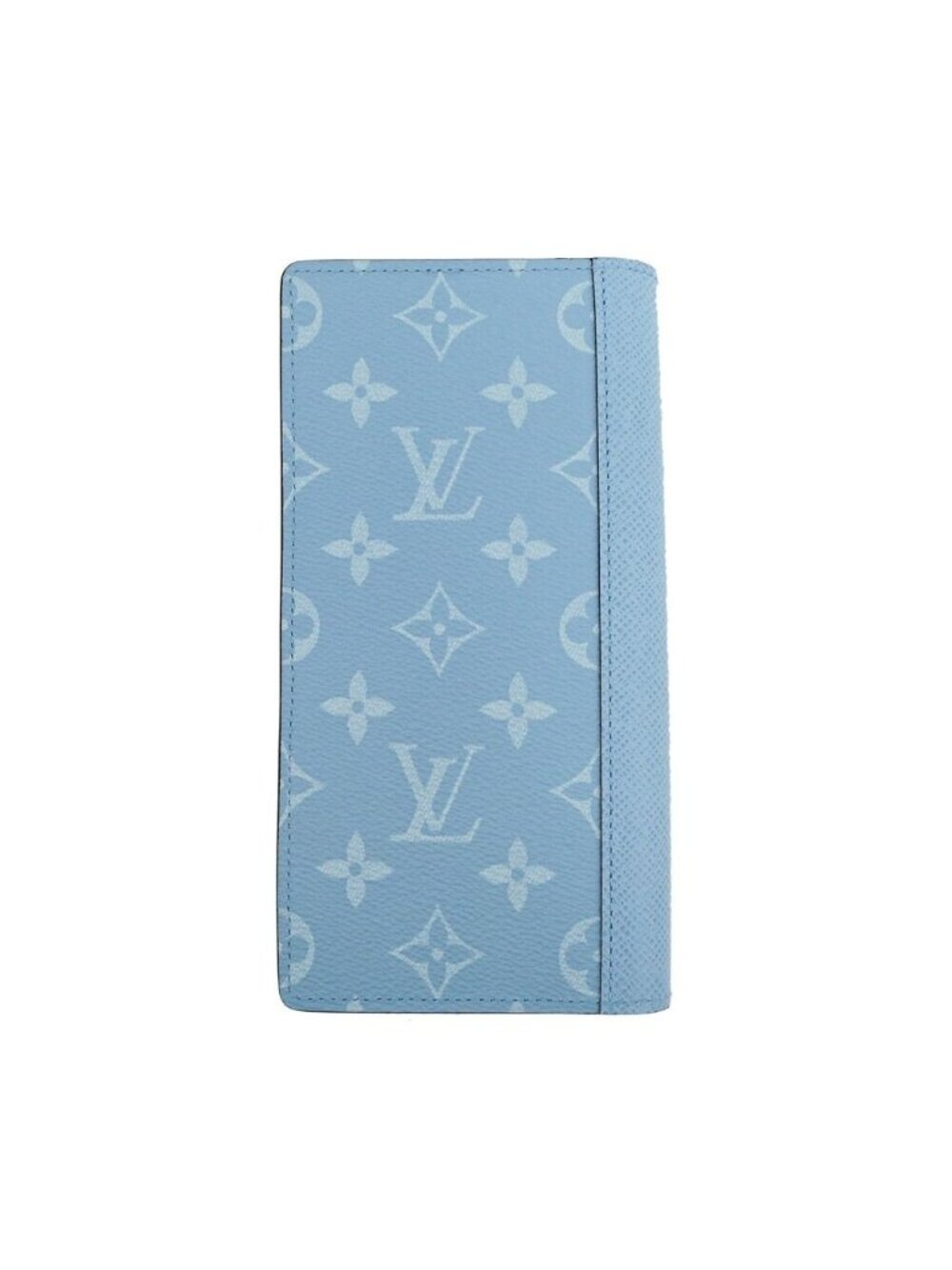 Louis Vuitton Portefeuille Brazza Monogram Taiga Blue Ciel Silver Wallet